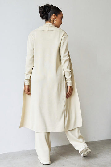 Turtle Neck Tank & Wide Leg Trousers with Cardigan Three-Piece Set